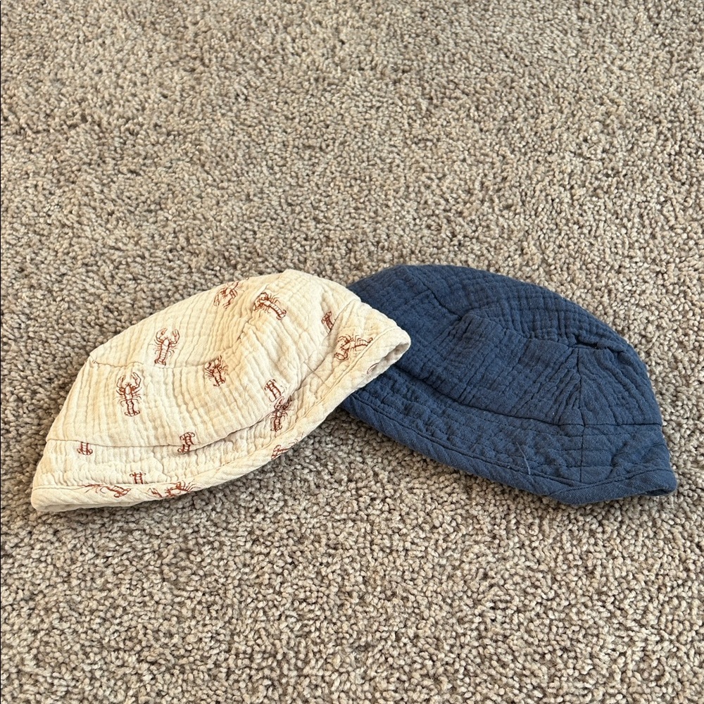 Set of Two Quilted Baby Bucket Hats
